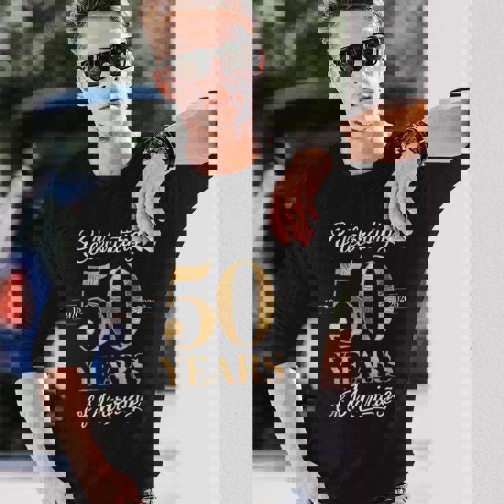 結婚 50 周年を祝う 1976 年 2026 年のゴールデン デザイン 長袖Tシャツ 彼への贈り物