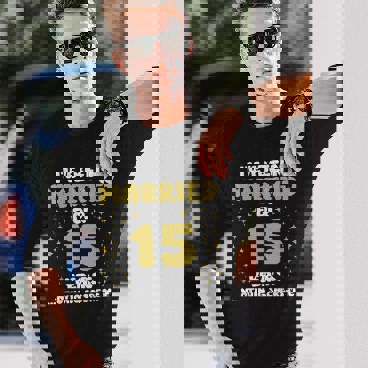 結婚15年 15周年 夫 妻 記念日 長袖Tシャツ 彼への贈り物