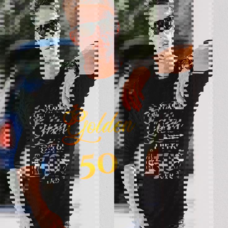 結婚50周年 結婚記念日 金婚記念日 長袖Tシャツ 彼への贈り物