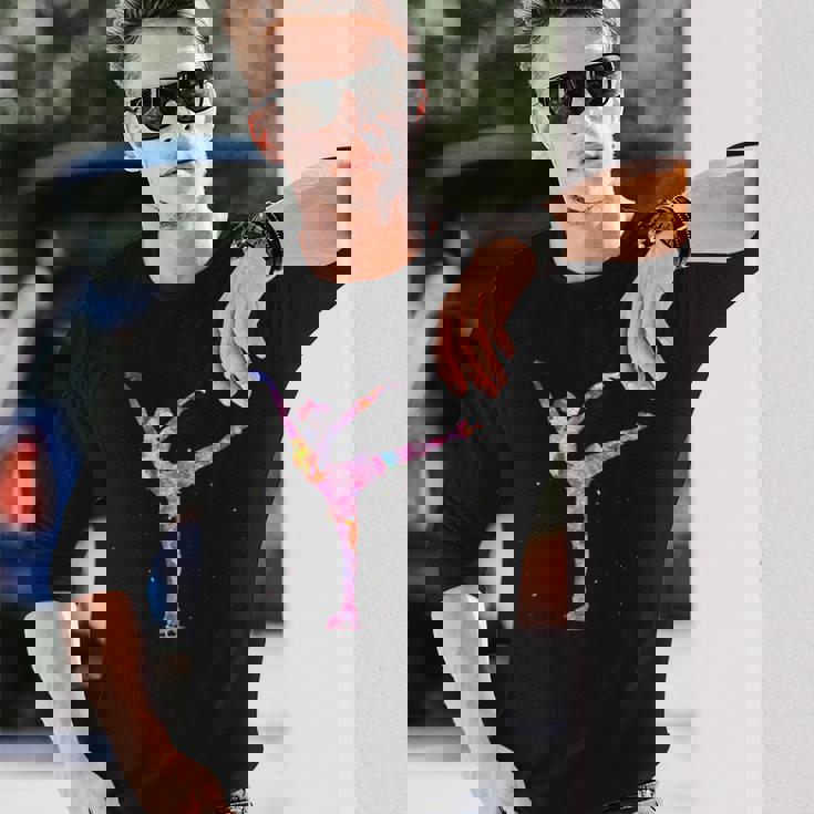 美しいフィギュアスケートギフト アイススケート。 長袖Tシャツ 彼への贈り物