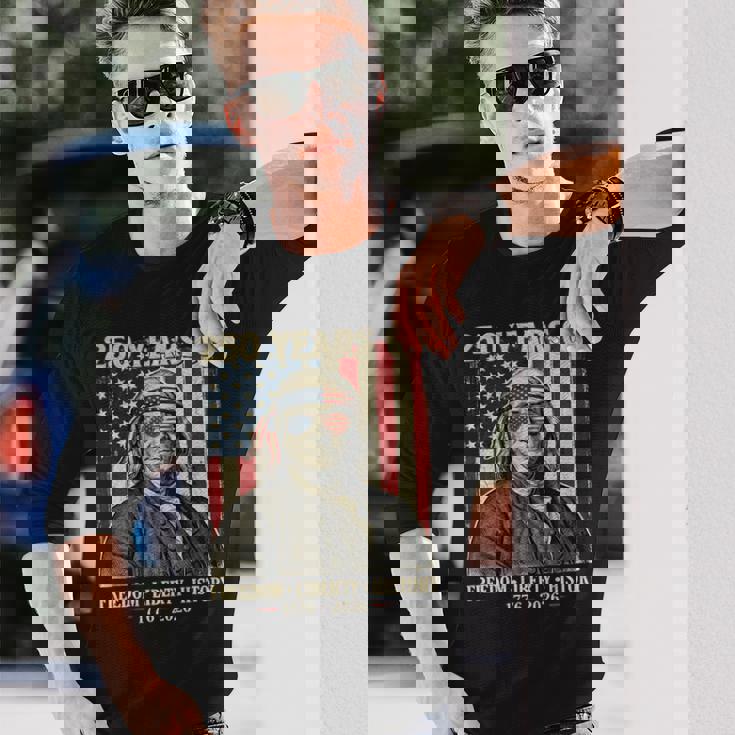 自由の250年 自由の歴史 創設父 レトロ 長袖tシャツ 長袖Tシャツ 彼への贈り物