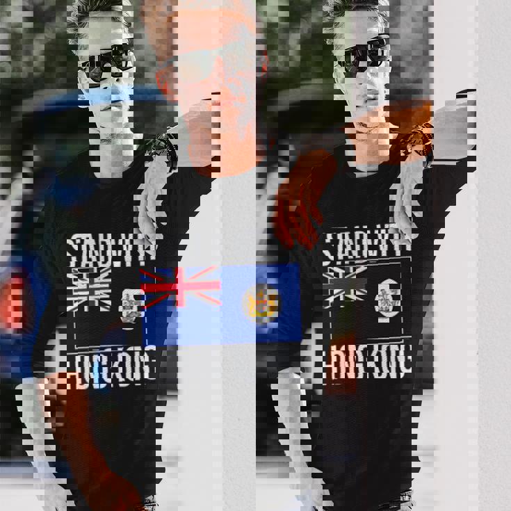 英国の香港国旗 1959-1997年 香港の自由 長袖Tシャツ 彼への贈り物