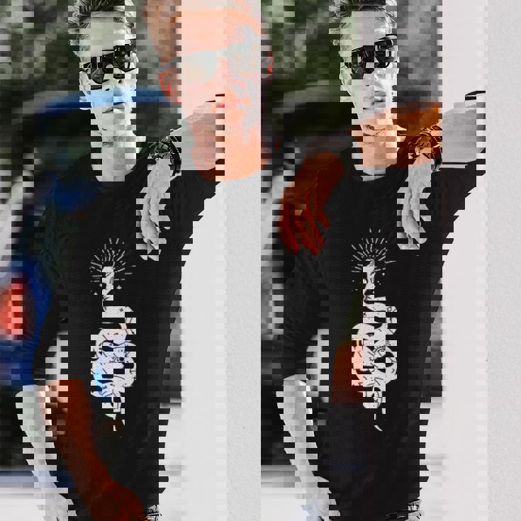 蛇 神秘主義 オカルティズム イルミナティ フリーメイソン 魔法erpent Mysticism Occultism 長袖Tシャツ 彼への贈り物