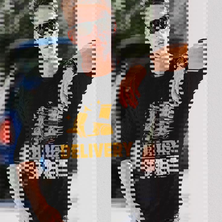 配達 スプリント 配達員 パッケージ 配達 長袖Tシャツ 彼への贈り物