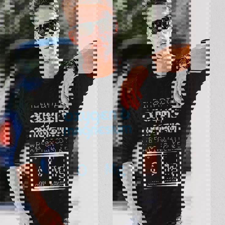 酸素 マグネシウム お出かけ 科学 Omg おもしろ化学 オタク 長袖Tシャツ 彼への贈り物