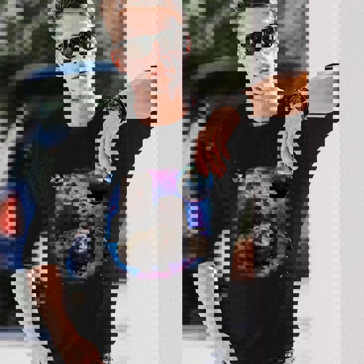 銀河系の面白いフェレット フェレット 長袖tシャツ 長袖Tシャツ 彼への贈り物