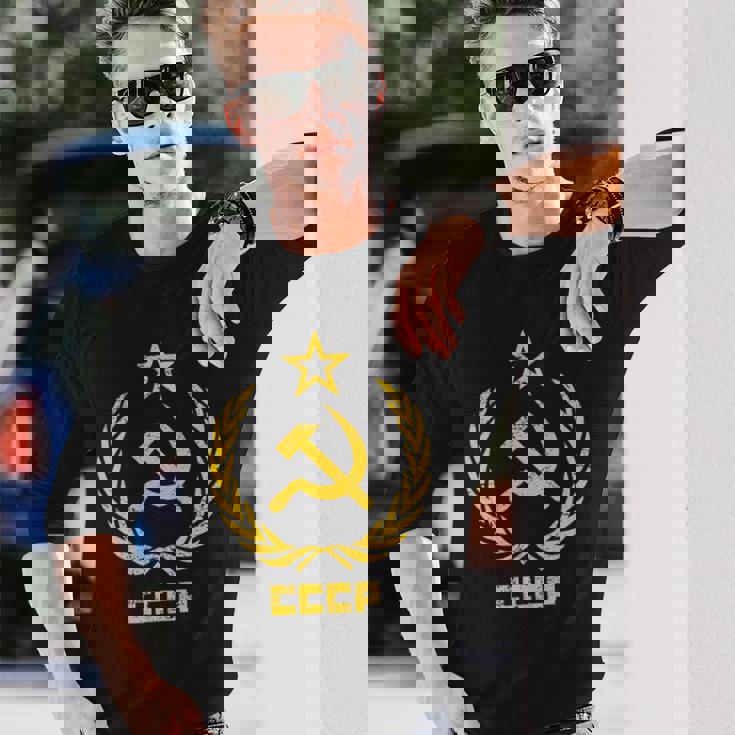 鎌と槌の星cccpソビエト連邦 長袖tシャツ 長袖Tシャツ 彼への贈り物