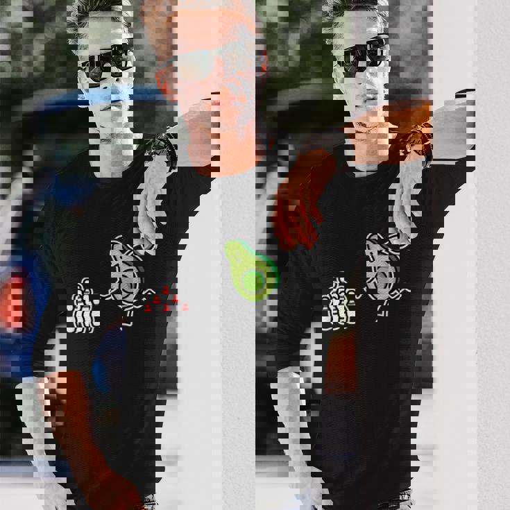 面白い アボカド カートゥーン ボウリング チーム ケグラー コーン ギフト 長袖Tシャツ 彼への贈り物