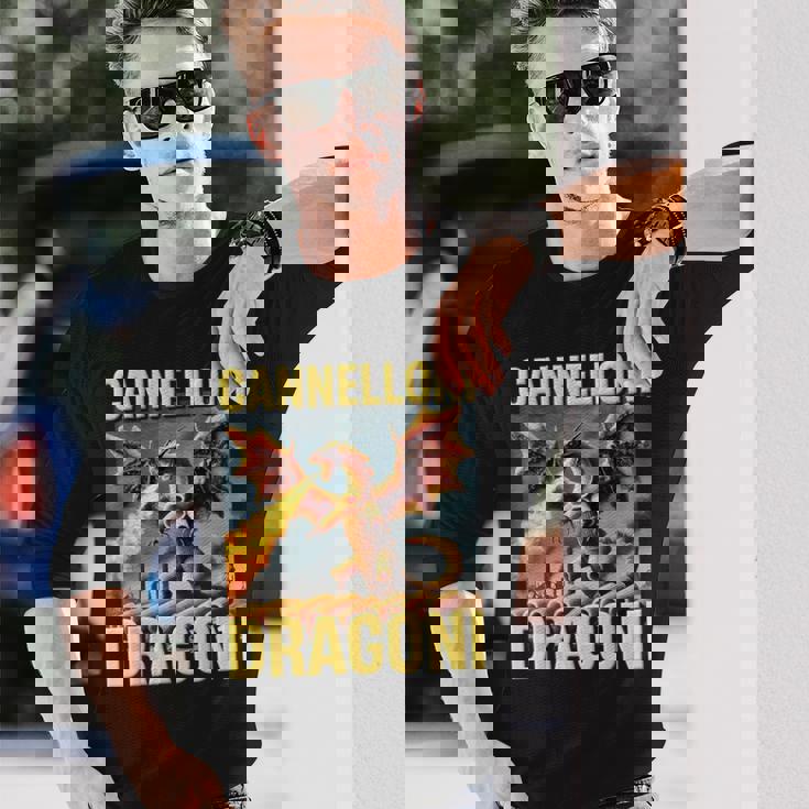 面白いai生成パスタドラゴン ブレイン カネローニ ドラゴニ 長袖Tシャツ 彼への贈り物