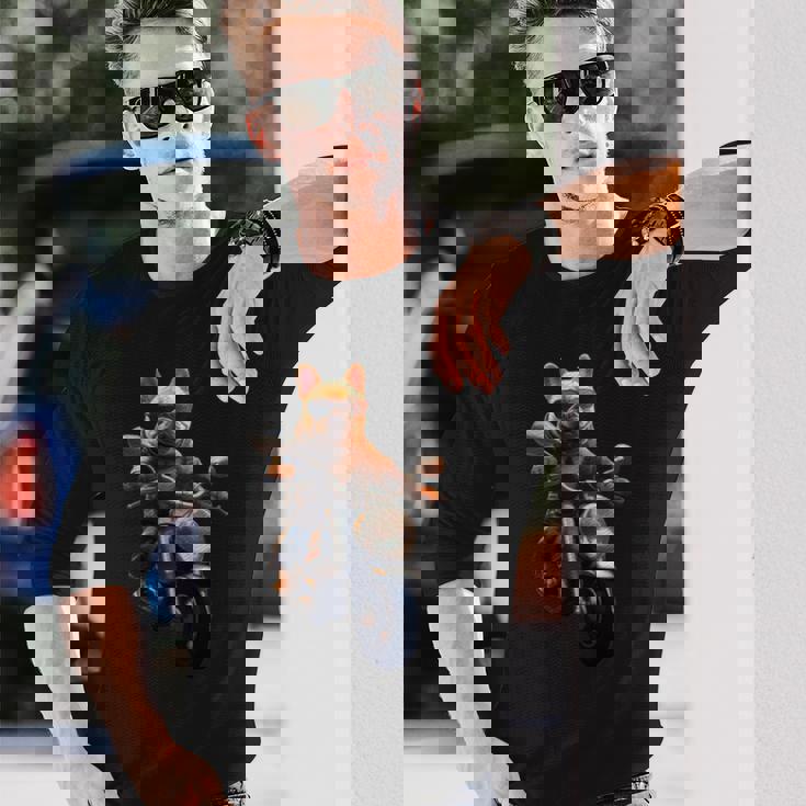 面白いtシャツ フレンチブルドッグ バイク イヌ メンズ 犬好き グッズ おもしろ 面白い 服 ネタ 長袖tシャツ 長袖Tシャツ 彼への贈り物