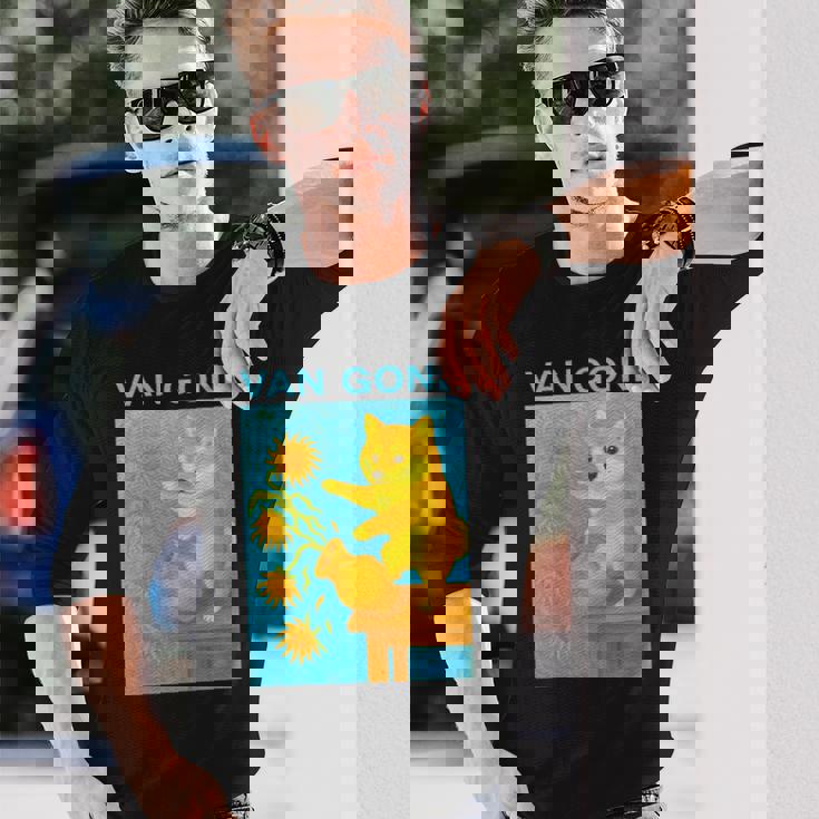 面白いtシャツ 柴犬 ゴッホ イヌ わんこ メンズ 犬好き グッズ かわいい おもしろ 面白い 服 ネタ 長袖tシャツ 長袖Tシャツ 彼への贈り物