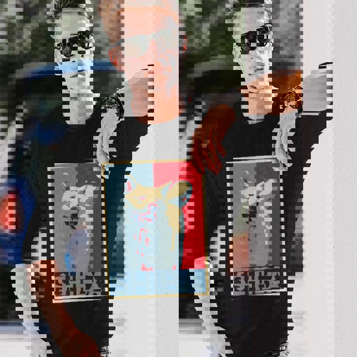 面白いtシャツ 柴犬 犬 わんこ メンズ おもしろ 面白い 服 おもしろグッズ ネタ ポスター 長袖tシャツ 長袖Tシャツ 彼への贈り物