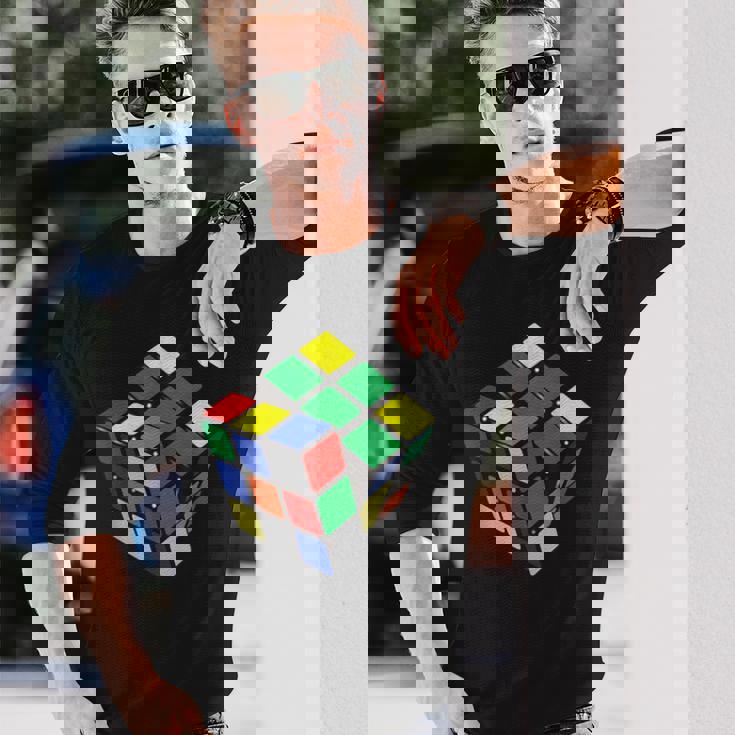 面白いオタクシェルドンパズルキューブ数学科学教師オタク 長袖Tシャツ 彼への贈り物