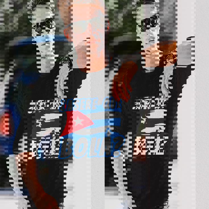 面白いキューバのハバナキューバの旗、アセレ・ケ・ボラ 長袖tシャツ 長袖Tシャツ 彼への贈り物