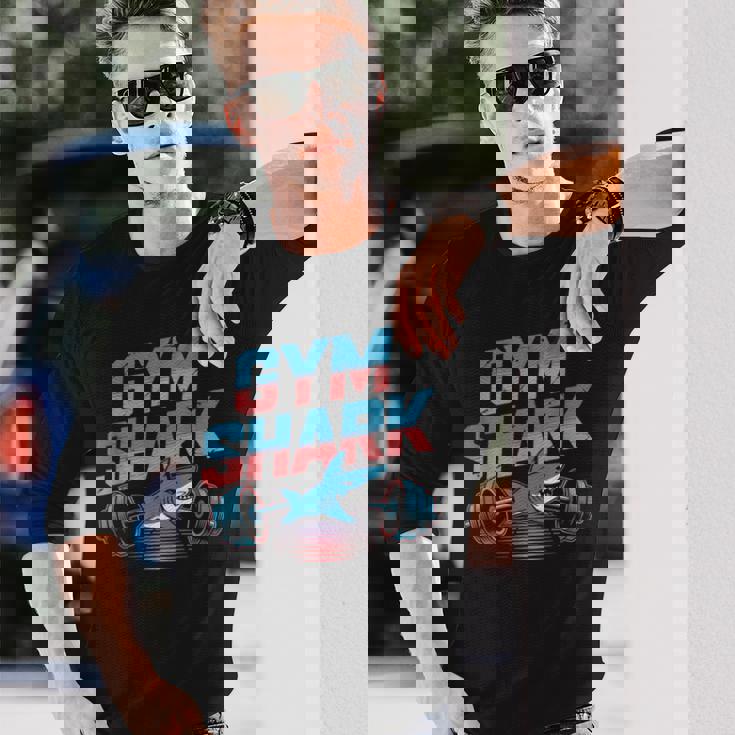 面白いジムシャークシャツ – フィットネス愛好家tシャツ 長袖Tシャツ 彼への贈り物