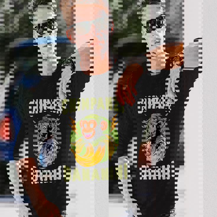 面白いモンキー・チンパンジーニ・バナニーニ・イタリアン・ブレインロット・ミーム 長袖Tシャツ 彼への贈り物