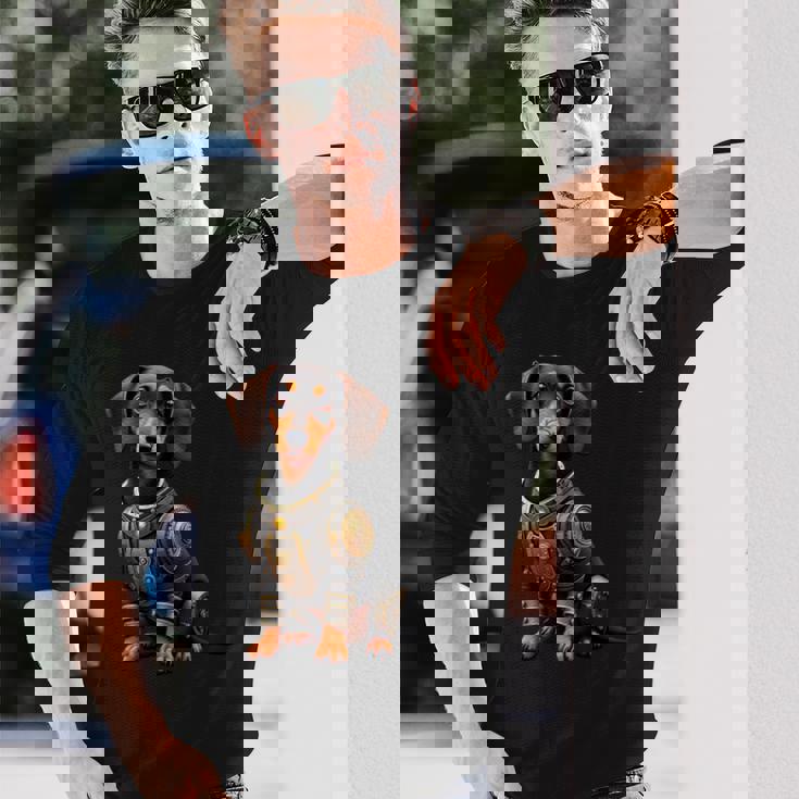 面白い犬ロボット技術サイボーグい 犬ロボット動物 Ai Lover Robotic Dog 長袖tシャツ 長袖Tシャツ 彼への贈り物