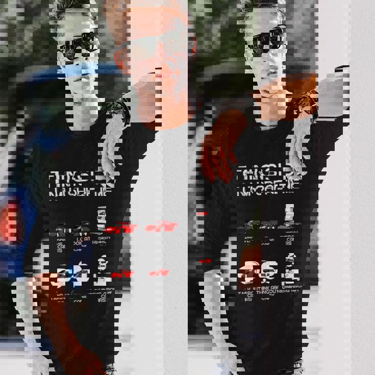 面白い車好き空き時間の車でやること 長袖Tシャツ 彼への贈り物