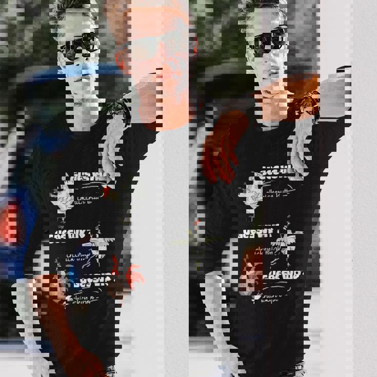 面白い鶏尻ゲスなんで鶏ももゲス誰うんちゲス 長袖Tシャツ 彼への贈り物