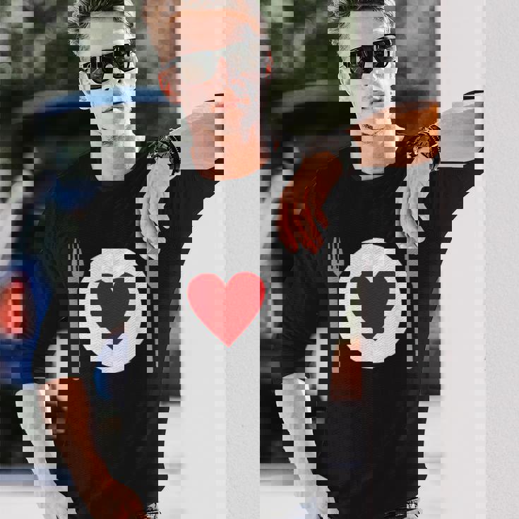 食べることが大好き 長袖Tシャツ 彼への贈り物