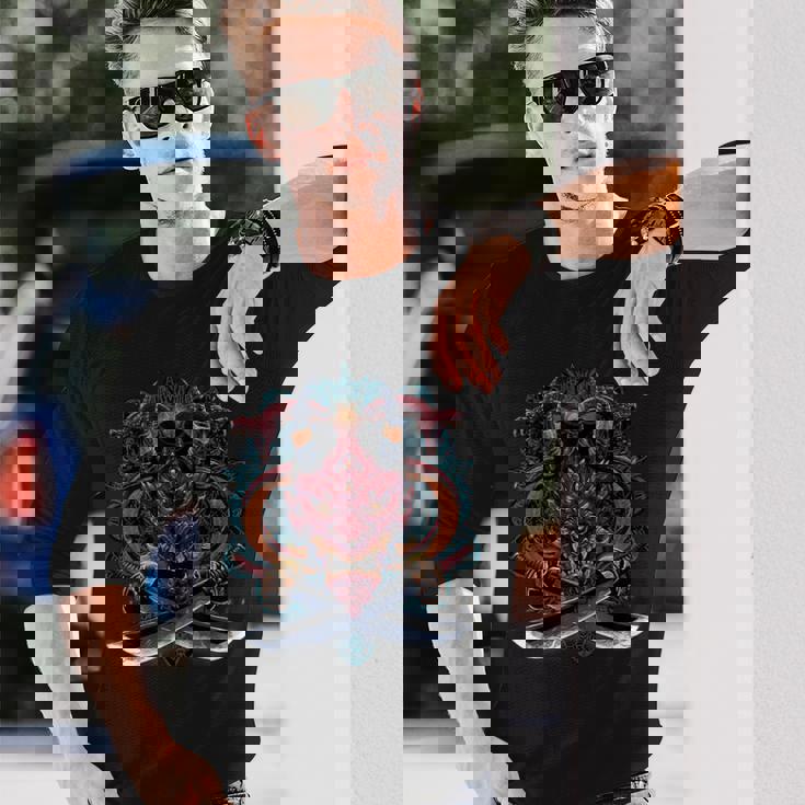 鬼魔悪魔日本の般若の面 長袖Tシャツ 彼への贈り物