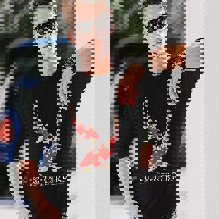 鯉 ささやき魚 鯉 日本 鯉 錦鯉 長袖Tシャツ 彼への贈り物