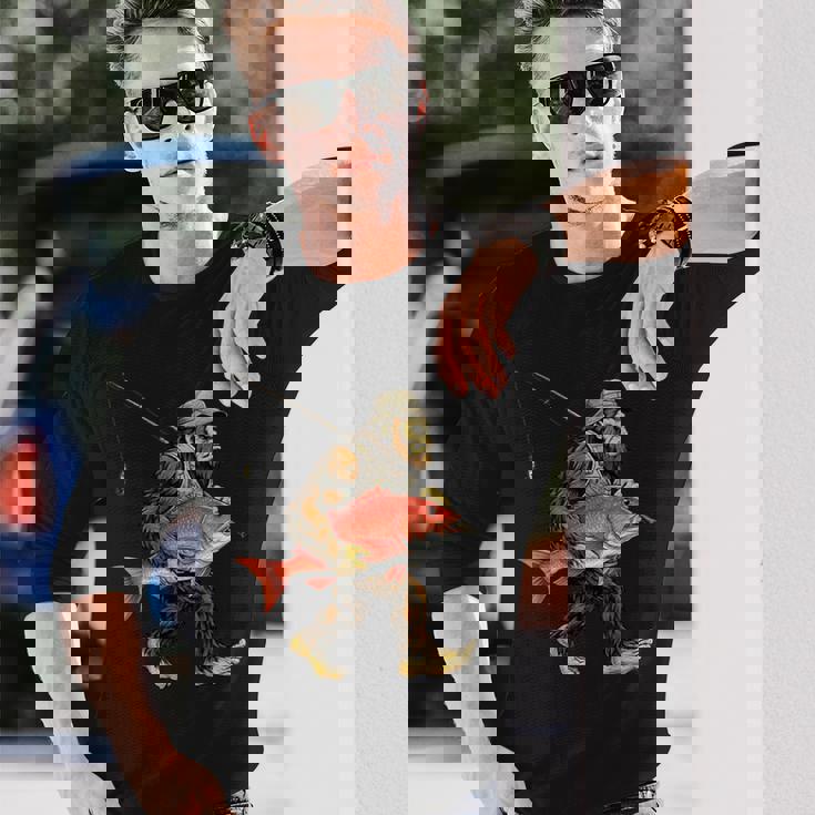 鯛 ビッグフット フィッシャーマン 海水釣り サスカッチ 長袖Tシャツ 彼への贈り物