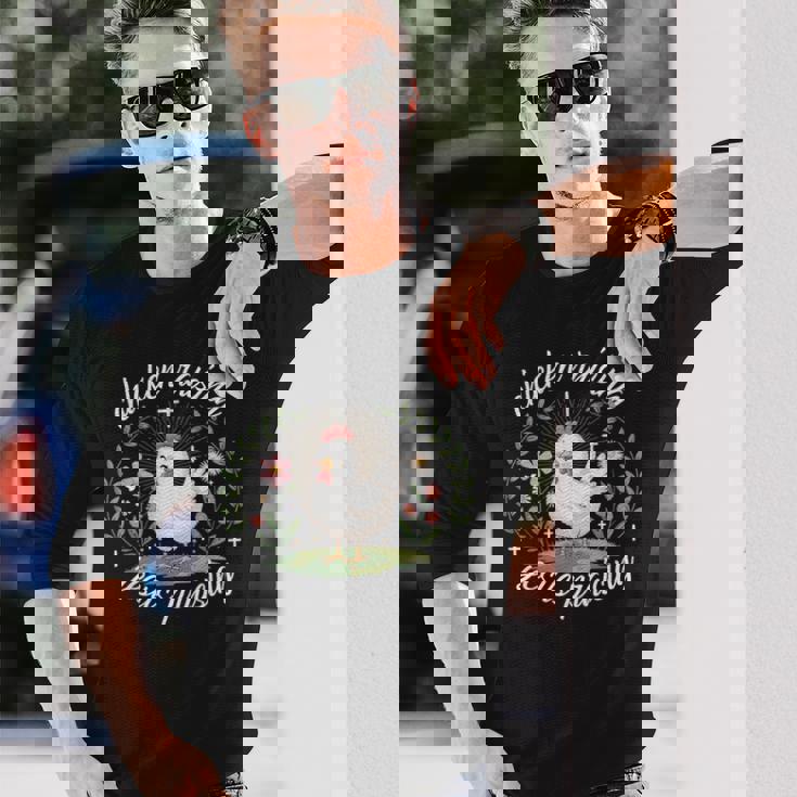 鶏を育てる イエス 賛美 おかしな農家 キリスト教の信仰 長袖Tシャツ 彼への贈り物