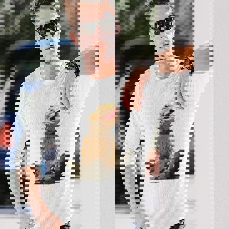 Bearded Dragon Youth Gecko Lizard Animal 長袖Tシャツ 彼への贈り物