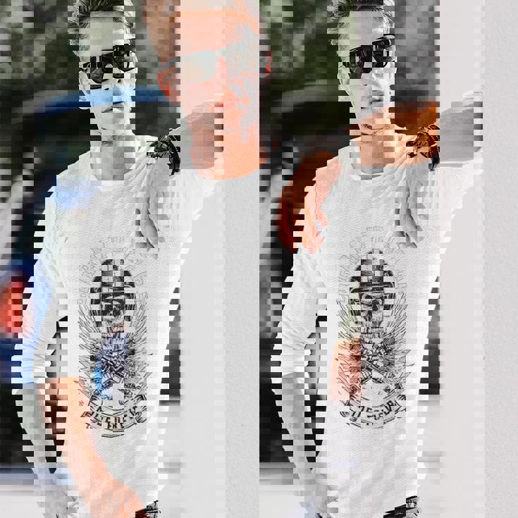 Born To Race Ride Forever スカルバイカーデザイン 長袖Tシャツ 彼への贈り物