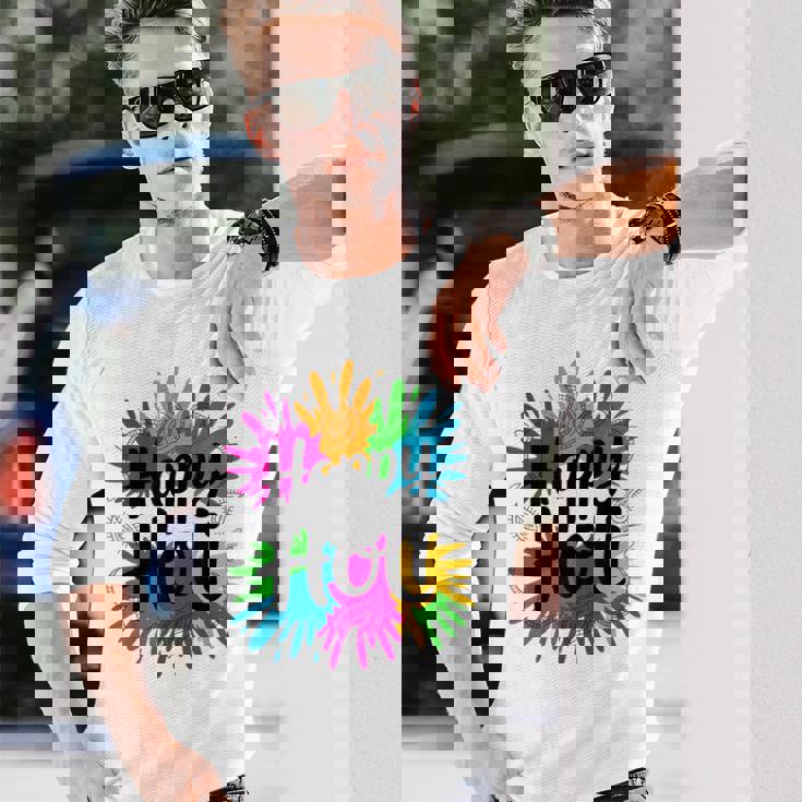 Bura Na Mano Holi Hai India Hindu Colors Happy Holi Festival 長袖Tシャツ 彼への贈り物