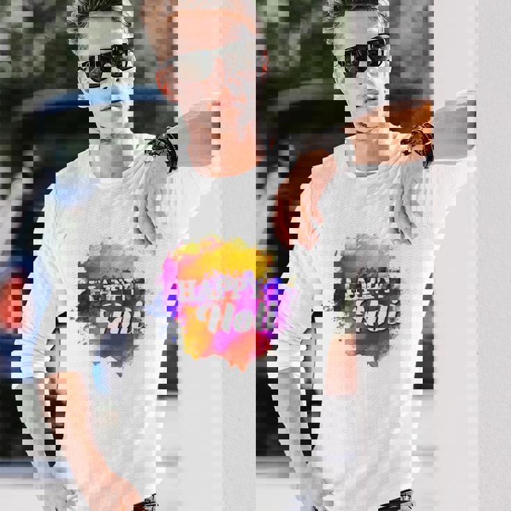 Colormear Happy Holi 長袖Tシャツ 彼への贈り物