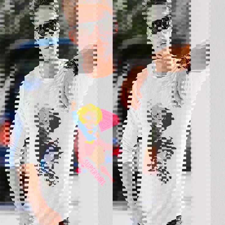 Dcスーパーヒーローガールズスーパーガールスターズ 長袖Tシャツ 彼への贈り物