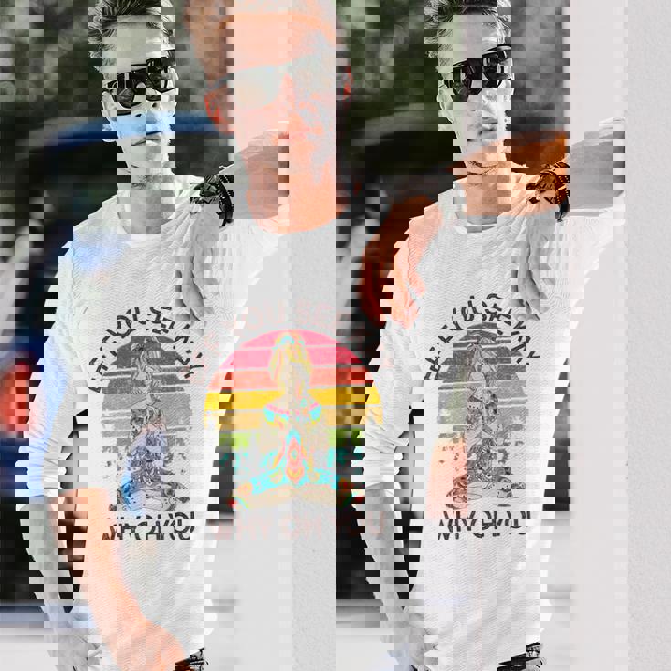 Eff Youee Kay Why Oh You レトロ サンセット タトゥーガール ヨガ 長袖Tシャツ 彼への贈り物