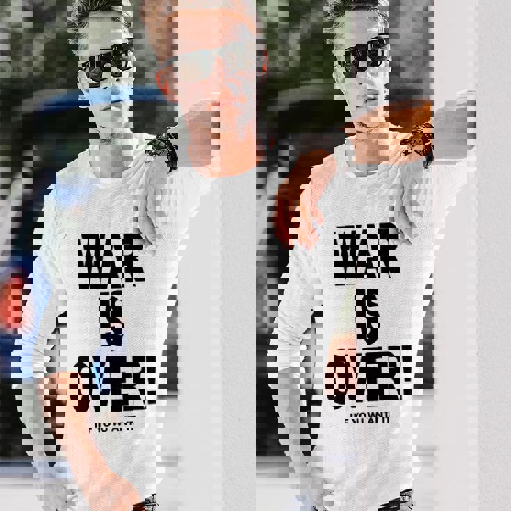 Exclusive War Is Over ご希望の場合限定ブラックプリント 長袖tシャツ 長袖Tシャツ 彼への贈り物