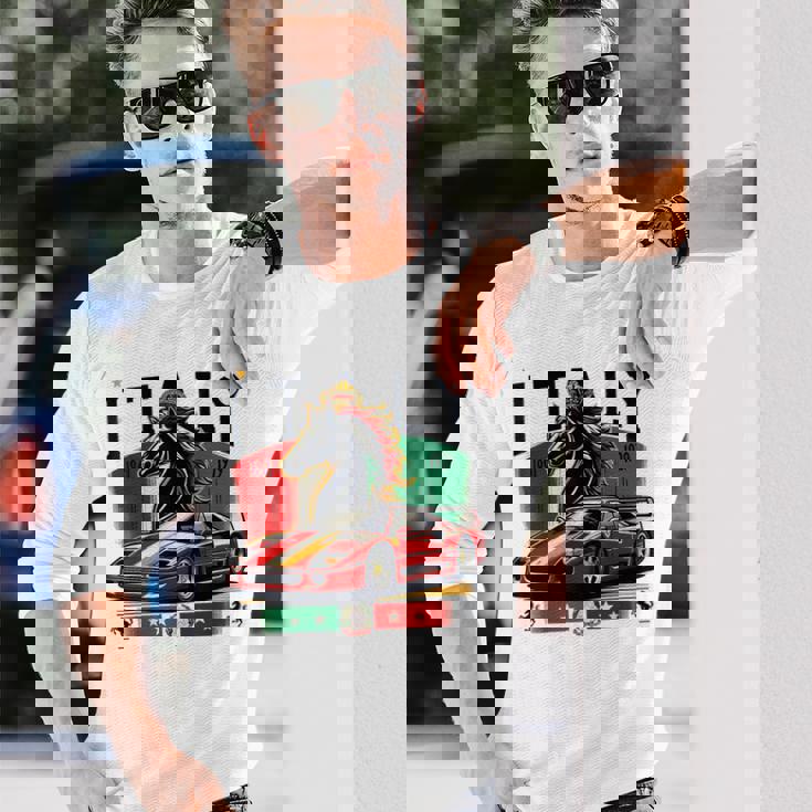 F40 イタリア スー 黒馬 長袖Tシャツ 彼への贈り物