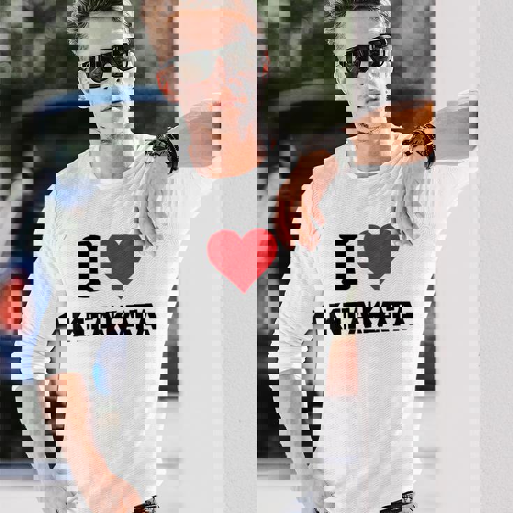 I Heart 喜多方 Japan Love 日本のお土産品 長袖Tシャツ 彼への贈り物