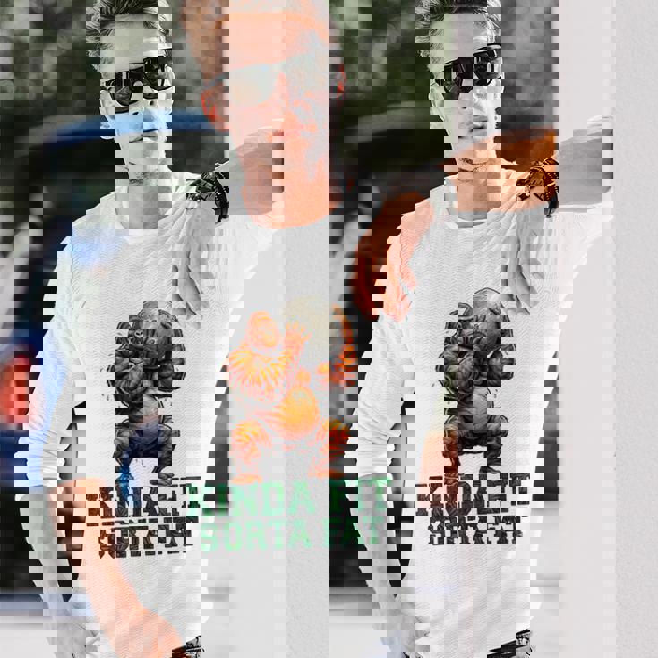 Kinda Fitorta Fat Gorilla ヘビーウェイトリフティング 面白いジム 長袖Tシャツ 彼への贈り物