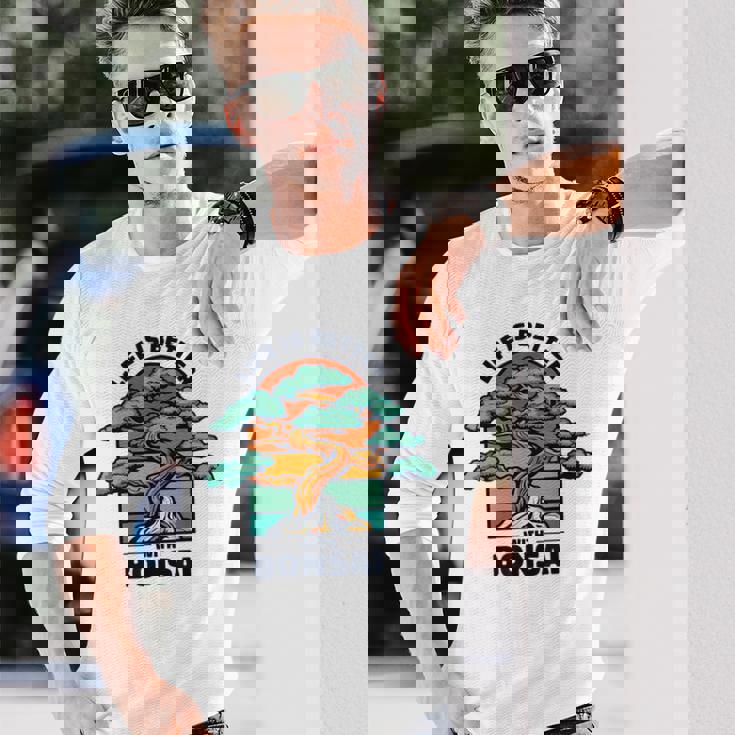 Life Is Better With Bonsai 屋内 盆栽 盆栽ポット 盆栽 長袖Tシャツ 彼への贈り物