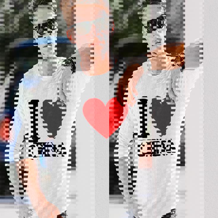 I Love China I Heart China 長袖Tシャツ 彼への贈り物