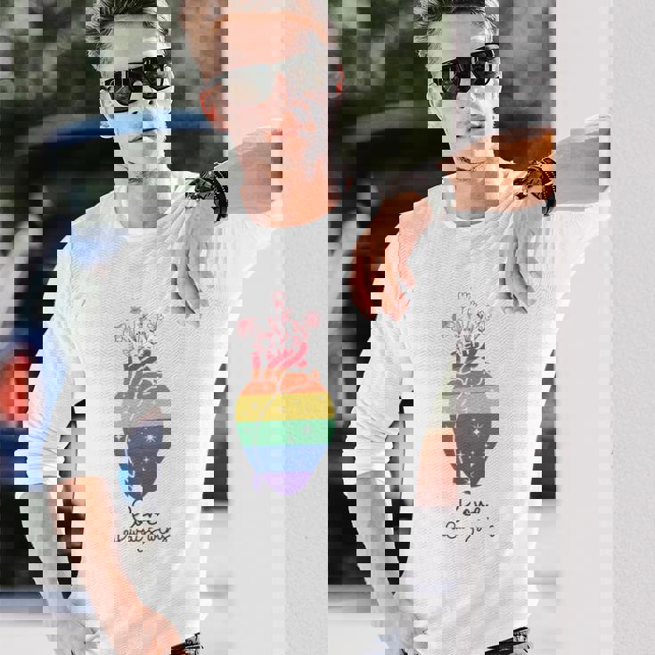 Love Wins Always Lgbt Lgbtq レインボープライド月間サポート 長袖Tシャツ 彼への贈り物