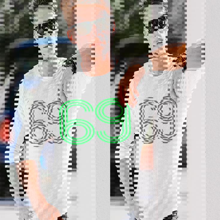 Number 69 シャツ レトロ ユニフォーム ヨーロッパスタイル バックプリント ジャージ 長袖Tシャツ 彼への贈り物