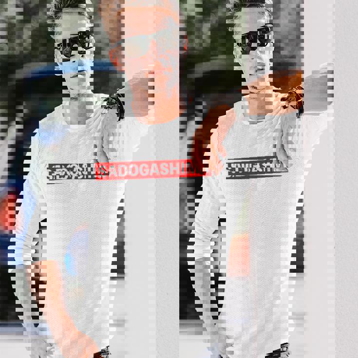 Sadogashima 佐渡島（レッドライン）【47都道府県・市区町村】ジモtティ 地元愛 グッズ お土産 面白い 長袖Tシャツ 彼への贈り物