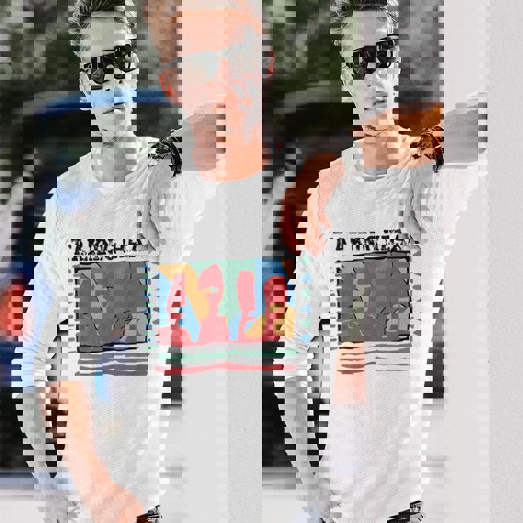 Talking Heads イエロー レトロ グラフィック 長袖Tシャツ 彼への贈り物