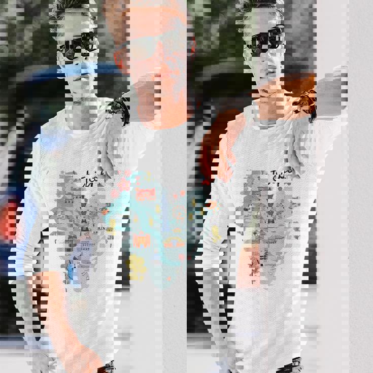 Travel Around Asia 台湾 台北地図 バケーション お土産 長袖Tシャツ 彼への贈り物