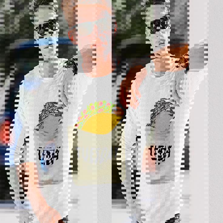 Trendy Taco Tuesday Pocket Food Humour 長袖Tシャツ 彼への贈り物