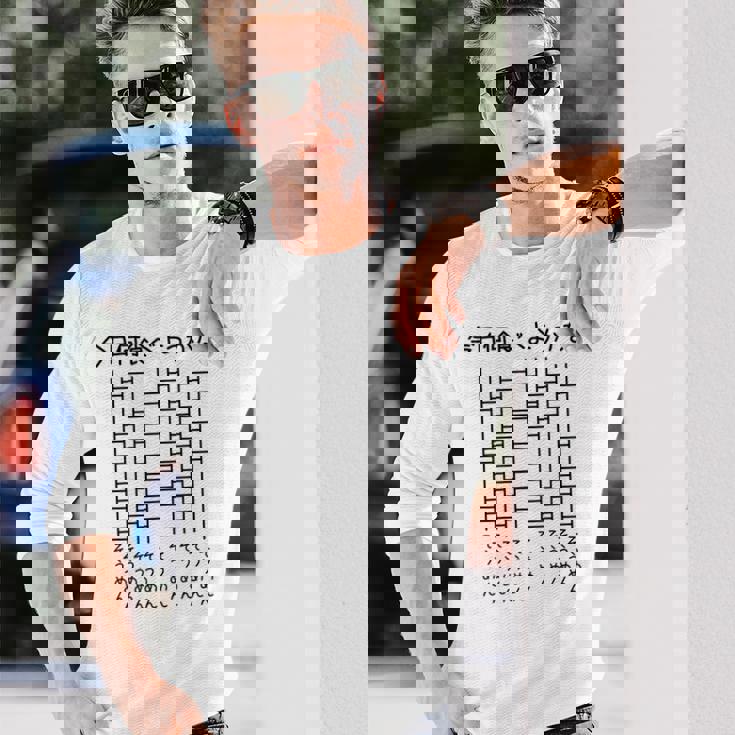 【今日何食べようかな そうめん】あみだくじ 麺 素麺 遊び心 おもしろ 面白い ユーモア ギャグ ネタ ウケ狙い 笑える 長袖Tシャツ 彼への贈り物