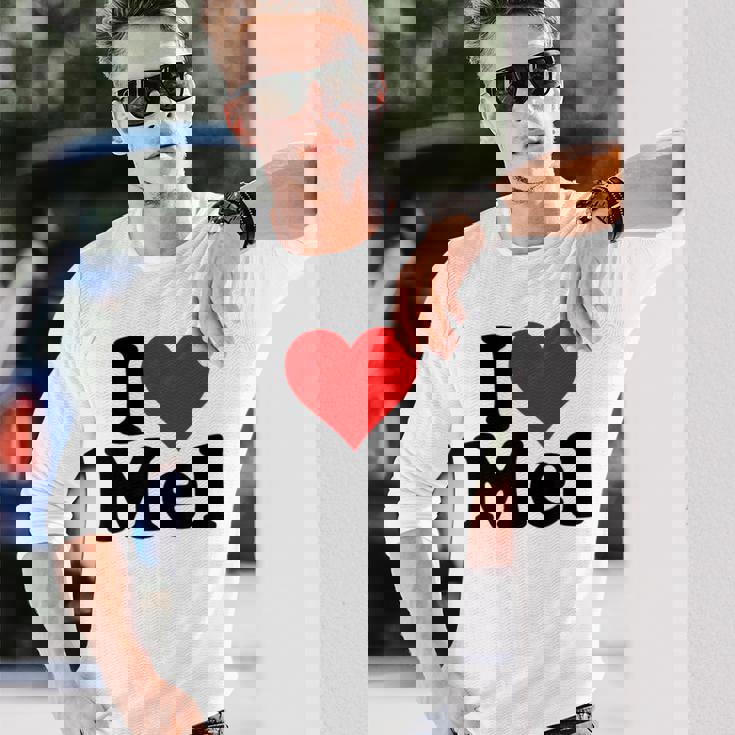 アイ・ラブ・ハート・メル・メルビン・メラニー・メリンダ・メリッサ・メロディ 長袖Tシャツ 彼への贈り物