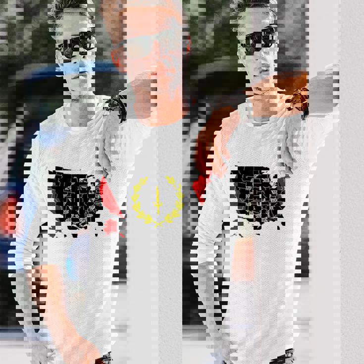 アメリカアフリカ ヘリテージフラッグ アメリカンブラック ヘリテージフラッグ 長袖Tシャツ 彼への贈り物