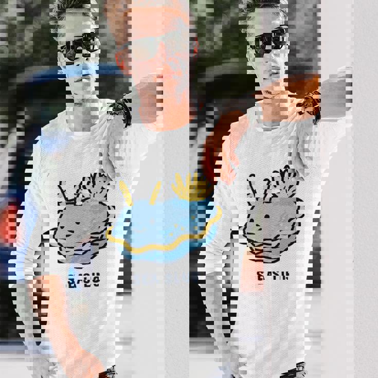 ウミウシ 海牛ealug イラスト ゆるい 簡単 おもしろ かわいい 動物 人気 海洋生物 長袖Tシャツ 彼への贈り物